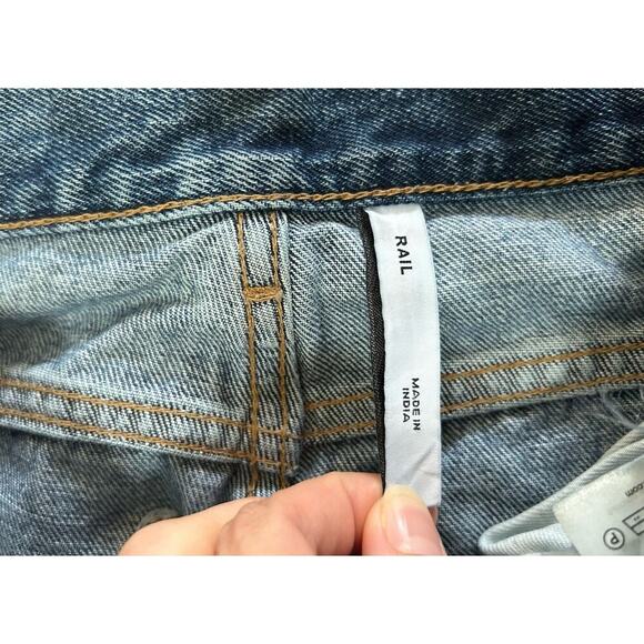 Weekday Rail Blue Denim Women’s Mid Loose Jeans Size 27/30 Actual 28x29 Straight - Picture 3 of 7
